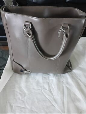 Geox Large Grey Leather Annya Tote Handbag